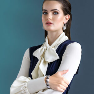Silk Double Breasted Suit Gown - Image 2