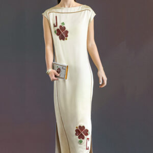 Silk Crystal Embroidered JC Card Dress - Image 2